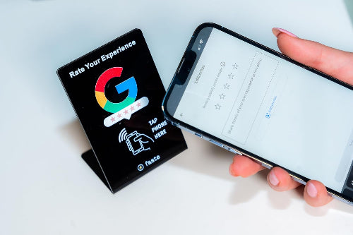 NFC Tap Support d'évaluation Google  – Appuyez pour accéder rapidement à la page d'avis Google – Compatible avec iOS et Android – Idéal pour toutes les entreprises