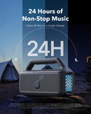 soundcore Boom 2 Haut-parleur d'extérieur 80 W, caisson de bassup 2.0, 24 heures d'autonomie, étanchéité IPX7, flottant, lumières RVB, USB-C, égaliseur personnalisé, Bluetooth 6.0, portable, camping, plage et arrière-cour - noir