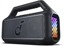 soundcore Boom 2 Haut-parleur d'extérieur 80 W, caisson de bassup 2.0, 24 heures d'autonomie, étanchéité IPX7, flottant, lumières RVB, USB-C, égaliseur personnalisé, Bluetooth 6.0, portable, camping, plage et arrière-cour - noir