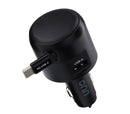 Chargeur de voiture USB-C/USB à charge rapide et double port onn avec câble USB-C rétractable intégré