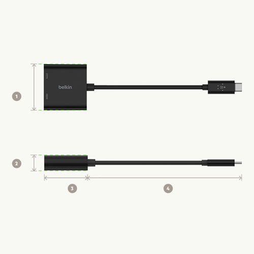 Adaptateur de chargement 2-en-1 à port USB-C à HDMI de Belkin (AVC002BTBK)