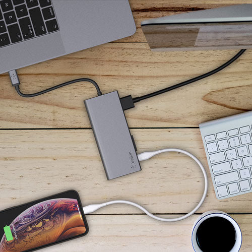 Concentrateur multimédia 6-en-1 à ports USB-C de Belkin (F4U092BTSGY)