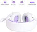 LETTON Casque de Gaming stéréo pour PS4, Xbox One, Switch avec Microphone antibruit - Ajustement du Volume - Mémoire Douce sur pour Mac, Ordinateur Portable (Violet-Blanc)