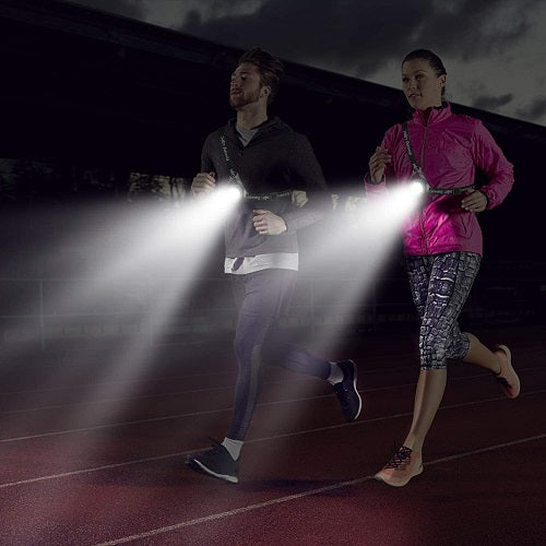 Lumières de sécurité LED pour course à pied, jogging, marche, course à pied, batterie rechargeable par USB avec sangle réglable