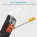 Chargeur solaire portable d'extérieur étanche 12 000 mAh avec 2 ports USB 5 V-lampe de poche à 2 LED-allume cigarette