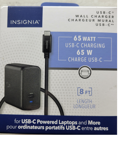 Chargeur mural GaN à 2 ports USB-A/USB-C de 65 W d'Insignia