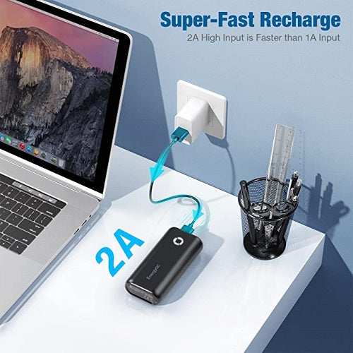 EnergyQC Chargeur portable 10 000 mAh - Taille compacte - Charge rapide compatible avec tous les  iPhones, Samsung, Huawei, Pixel et plus encore - Noir